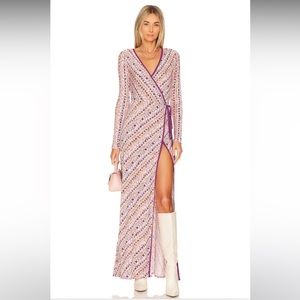 Free People Phoebe Maxi Dress in Peach Combo sz M